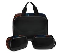 Trousse de maquillage abstraite de basket-ball pour homme et femme, trousse de toilette translucide, trousse de toilette, trousse de toilette, organisateur de cosmétiques, couleur, XL, Trousse de