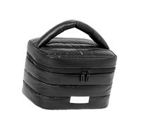 Trousse de maquillage adaptée aux voyages avec espace spacieux pour les produits essentiels, Noir/blanc, Bohème