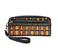 Trousse de maquillage africaine classique avec imprimé tissé pour filles, étudiants, école, bureau, articles de toilette, compagnon de voyage, pochette cosmétique
