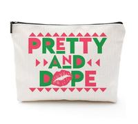Trousse de maquillage afro-américaine pour sac à main, trousse de maquillage afro noire pour femme, cadeau inspirant, petite pochette de maquillage amusante pour accessoires de toilette, Cadeau de