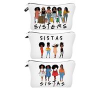 Trousse de maquillage afro-américaine pour sac à main, trousse de maquillage noire pour femme, cadeau inspirant, petite pochette de maquillage amusante, trousse de voyage pour articles de toilette et