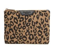 Trousse de maquillage Alice Wheeler - Imprimé animal - Trousse de toilette de voyage matelassée - Motif zèbre ou léopard - Texture daim brossé - Trousse de toilette de luxe compacte - 15,5 × 13,5 ×