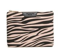 Trousse de maquillage Alice Wheeler - Imprimé animal - Trousse de toilette de voyage matelassée - Motif zèbre ou léopard - Texture daim brossé - Trousse de toilette de luxe compacte - 15,5 × 13,5 ×