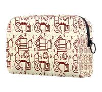 Trousse de maquillage amusante avec motif monopoly pour femme, trousse de toilette de voyage, grande pochette de maquillage pratique avec fermeture éclair, multicolore, 18.5x7.5x13cm/7.3x3x5.1in,