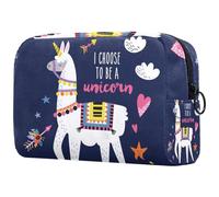 Trousse de maquillage amusante en alpaga « I Choose to Be a Unicorn » pour femme, trousse de toilette de voyage, grande pochette de maquillage pratique avec fermeture éclair, multicolore,