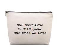 Trousse de maquillage amusante pour femme, amies, fans d'émission télévisée, cadeau d'anniversaire, d'amitié, pour femme, amie, fans, sœur, meilleure amie, trousse de maquillage amusante, beige,