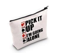 Trousse de maquillage amusante pour joueur avec inscription « Pick It Up Im Going Alone Euchre », Pick It Up Im Going Alone