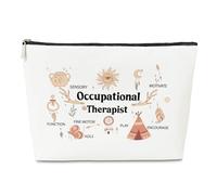 Trousse de maquillage amusante pour travailleuse d'ergothérapie, cadeau pour femme, psychologue, sac cosmétique à fermeture éclair, cadeau de remerciement, départ à la retraite, anniversaire,