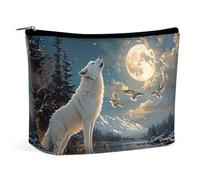 Trousse de Maquillage Arctic Wolf pour Sac à Main, Trousse de Toilette de Voyage zippée pour Femme, idéale pour Ranger Vos Produits de Toilette et cosmétiques.