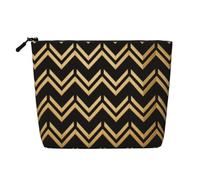 Trousse de maquillage Art déco Zigzag imitation lin léger