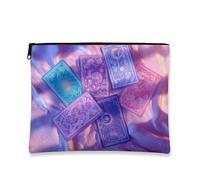 Trousse de maquillage astrologique, cartes de tarot mystique, pochette de voyage pour femme, petite pochette portable en toile avec fermeture éclair, cadeau idéal pour les amateurs d'astrologie