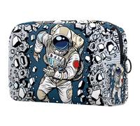 Trousse de maquillage Astronaute Breaking The Wall pour femme, trousse de toilette de voyage, grande pochette de maquillage pratique avec fermeture éclair, multicolore, 18.5x7.5x13cm/7.3x3x5.1in,