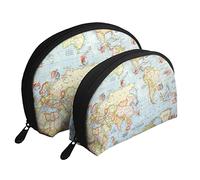 Trousse de Maquillage Atlas World Map, Pochette de Voyage pour Femmes et Filles