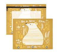 Trousse de maquillage avec 3 œillets renforcés pour classeur à 3 anneaux, lot de 2 Teacher Class Be A Voice Ours blanc