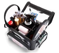Trousse de Maquillage avec Compartiments, Sac à cosmétiques étanche de capacité, étui Rangement Portable pour Outils Coiffure avec poignée et bandoulière pour Les Voyages en Plein a