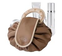 Trousse de maquillage avec cordon de serrage 1/3 - Sac à main cosmétique en polyuréthane - Trousse de toilette plate élégante avec cordon de serrage - Trousse de maquillage pratique - Organiseur de