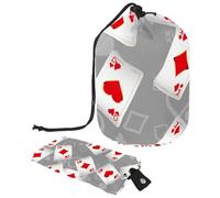 Trousse de maquillage avec cordon de serrage, en forme de tonneau, trousse de toilette pliable, poche de rangement pour femmes et filles - Falling Down Down Playing Cards, multicolore, Taille unique,