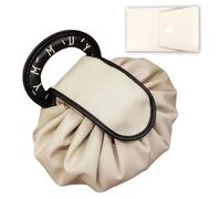 Trousse de maquillage avec cordon de serrage, grande capacité, sac de voyage plat avec poignée, a