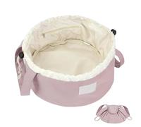 Trousse de maquillage avec cordon de serrage - Trousse de maquillage portable - Grande capacité - Sac d'organisation cosmétique pour cosmétiques, téléphone portable, mouchoirs, Rose foncé, Voir