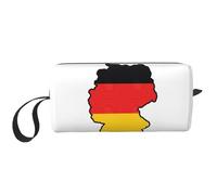 Trousse de maquillage avec drapeau allemand imprimé carte - Durable - Cadeau essentiel pour homme et femme, blanc, Taille unique
