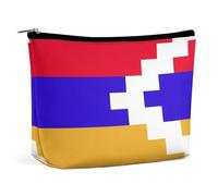 Trousse de Maquillage avec Drapeau du Haut-Karabakh, Petite Trousse de Voyage pour cosmétiques, Sac à Fermeture éclair en PU pour Femme