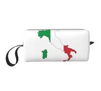 Trousse de maquillage avec drapeau italien imprimé carte - Durable - Cadeau essentiel pour homme et femme, blanc, Taille unique