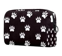 Trousse de maquillage avec fermeture éclair en forme de patte de chat pour femme, motif griffe de chat et patte de chiot, multicolore, 18.5x7.5x13cm/7.3x3x5.1in, Trousse de toilette