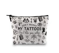 Trousse de maquillage avec fermeture éclair et inscription « Don't Worry My Tattoos Don't Like You », My Tattoos Bag Eu, Trousse à cosmétiques avec impression