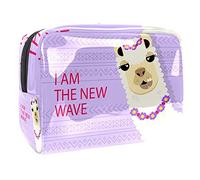 Trousse de maquillage avec fermeture éclair Motif alpaga-01 avec inscription « A Little Gift Just for You », Multicolore 03., 18.5x7.5x13cm/7.3x3x5.1in, Trousse de beauté