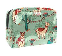 Trousse de maquillage avec fermeture éclair Motif alpaga-01 avec inscription « A Little Gift Just for You », Multicolore 05, 18.5x7.5x13cm/7.3x3x5.1in, Trousse de beauté