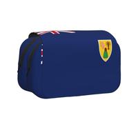 Trousse de maquillage avec fermeture éclair Motif drapeau des îles Turques et Caïques