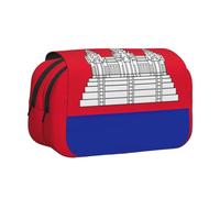 Trousse de maquillage avec fermeture éclair Motif drapeau du Cambodge