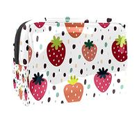 Trousse de maquillage avec fermeture éclair Motif fraises d'été Pour femmes et filles, Multicolore 01., 18.5x7.5x13cm/7.3x3x5.1in, Trousse de beauté