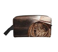 Trousse de maquillage avec fermeture éclair Motif lézard vert, American West Rodeo Chapeau, storage bag