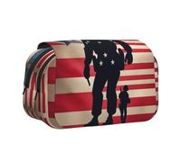 Trousse de maquillage avec fermeture éclair Motif soldats militaires américains patriotiques