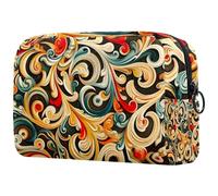 Trousse de maquillage avec fermeture éclair - Motif tourbillon abstrait - Jolie pochette de maquillage étanche - Cadeau d'anniversaire pour femmes et filles, multicolore, 18.5x7.5x13cm/7.3x3x5.1in,