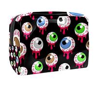 Trousse de maquillage avec fermeture éclair pour femme et fille Motif sorcière sur Halloween, Multicolore 05, 18.5x7.5x13cm/7.3x3x5.1in, Trousse de beauté
