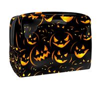 Trousse de maquillage avec fermeture éclair pour femme et fille Motif sorcière sur Halloween, Multicolore 07, 18.5x7.5x13cm/7.3x3x5.1in, Trousse de beauté