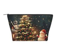 Trousse de maquillage avec impression artistique de singe trapézoïdale - Organiseur de voyage élégant pour beauté et cadeaux pour femmes et filles, Merry Christmas Art, Taille unique, Trousse de