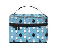 Trousse de maquillage avec impression boule de bowling lumineuse - Trousse de toilette mignonne pour femme - Grand sac de voyage pour maquillage