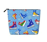 Trousse de maquillage avec impression créative d'éléments de hockey pour femme, trousse de maquillage de voyage étanche, noir, One Size