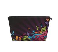 Trousse de maquillage avec impression de fond musical, trousse de maquillage pour sac à main, trousse de beauté étanche pour femmes et filles, Argenté., Taille unique, Trousse de beauté