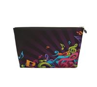 Trousse de maquillage avec impression de fond musical, trousse de maquillage pour sac à main, trousse de beauté étanche pour femmes et filles, doré, Taille unique, Trousse de beauté