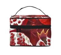 Trousse de maquillage avec impression de peinture grenade pour femme - Trousse de voyage portable avec pochette intérieure et poignée