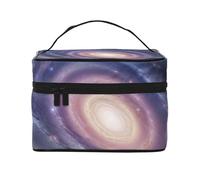 Trousse de maquillage avec impression d'énergie cosmique en spirale pour femme - Portable - Trousse de maquillage avec pochette intérieure et poignée