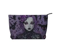 Trousse de maquillage avec impression mathématique, petite trousse de maquillage pour sac à main en velours côtelé, trousse de maquillage de voyage multifonctionnelle avec fermeture éclair en métal