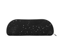 Trousse de maquillage avec impression scintillante noire - Trousse de rangement de voyage - Trousse de toilette - Trousse à crayons, Noir scintillant, One Size