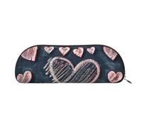Trousse de maquillage avec imprimé ananas bleu, trousse de maquillage, trousse de voyage, trousse de toilette, trousse à crayons, trousse à crayons, I Love You Words With Hearts, One Size