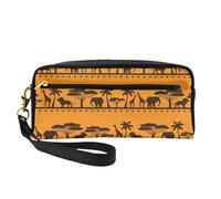 Trousse de maquillage avec imprimé animaux africains pour filles, étudiants, école, bureau, articles de toilette, compagnon de voyage, pochette cosmétique