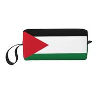 Trousse de maquillage avec imprimé drapeau de la Palestine - Durable - Cadeau essentiel pour homme et femme, blanc, Taille unique